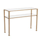 43" Clear and Gold Glass Console Table With Storage By Homeroots | Console Tables | Modishstore - 4