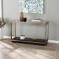 48" Clear and Champagne Glass Floor Shelf Console Table With Storage By Homeroots | Console Tables | Modishstore - 7