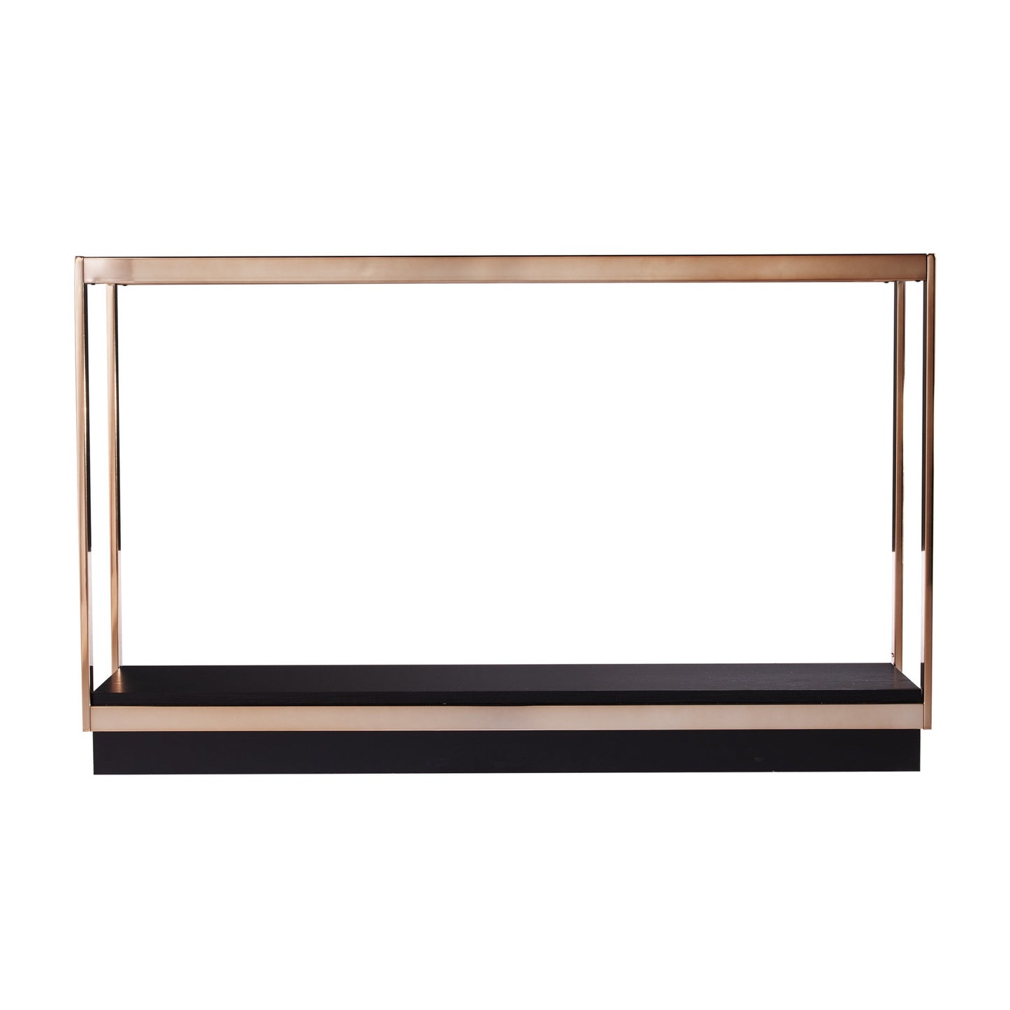 48" Clear and Champagne Glass Floor Shelf Console Table With Storage By Homeroots | Console Tables | Modishstore - 2