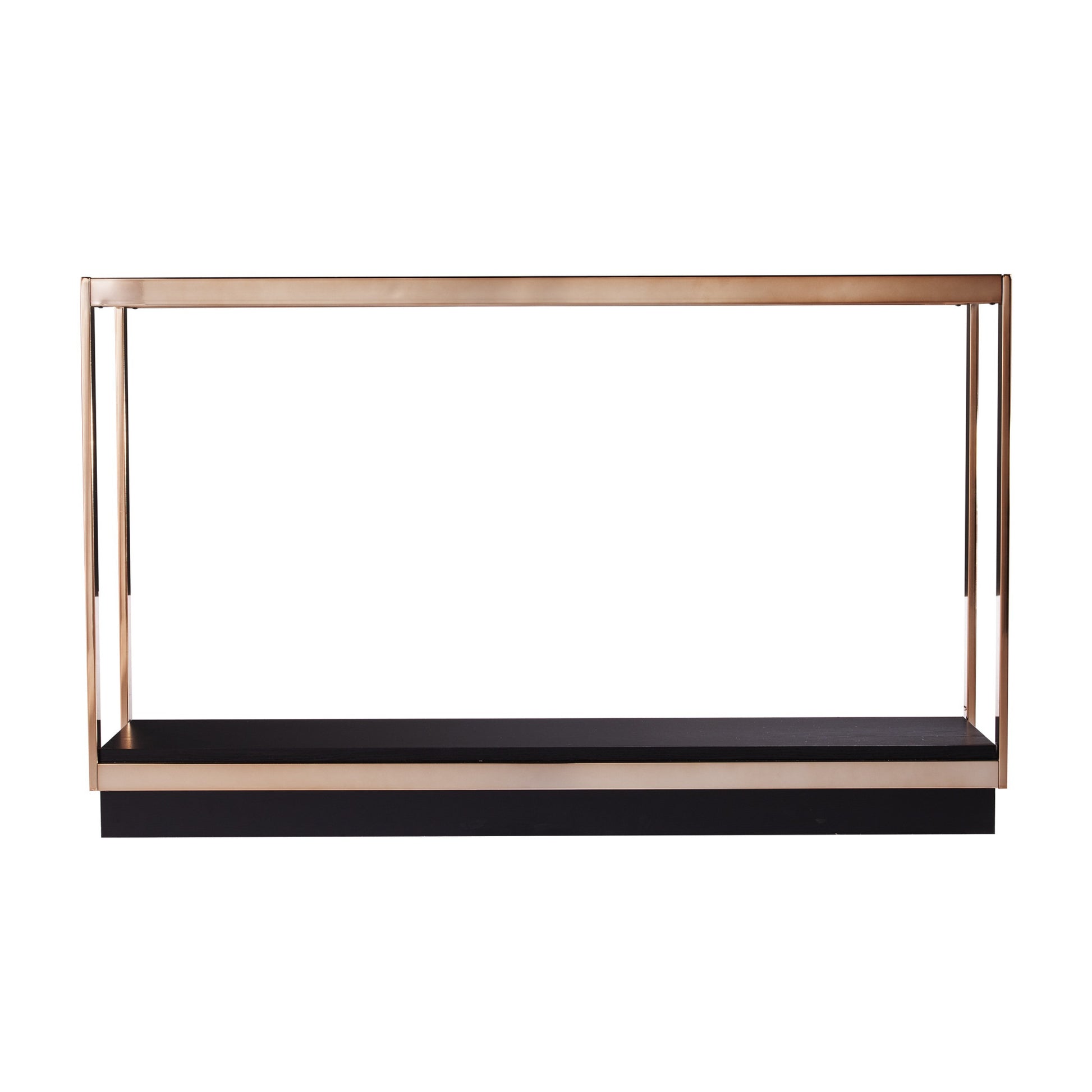 48" Clear and Champagne Glass Floor Shelf Console Table With Storage By Homeroots | Console Tables | Modishstore - 2
