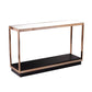 48" Clear and Champagne Glass Floor Shelf Console Table With Storage By Homeroots | Console Tables | Modishstore