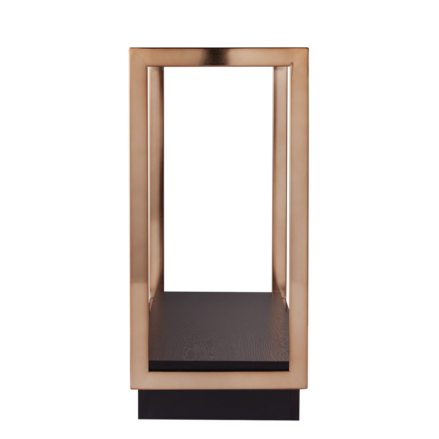 48" Clear and Champagne Glass Floor Shelf Console Table With Storage By Homeroots | Console Tables | Modishstore - 3