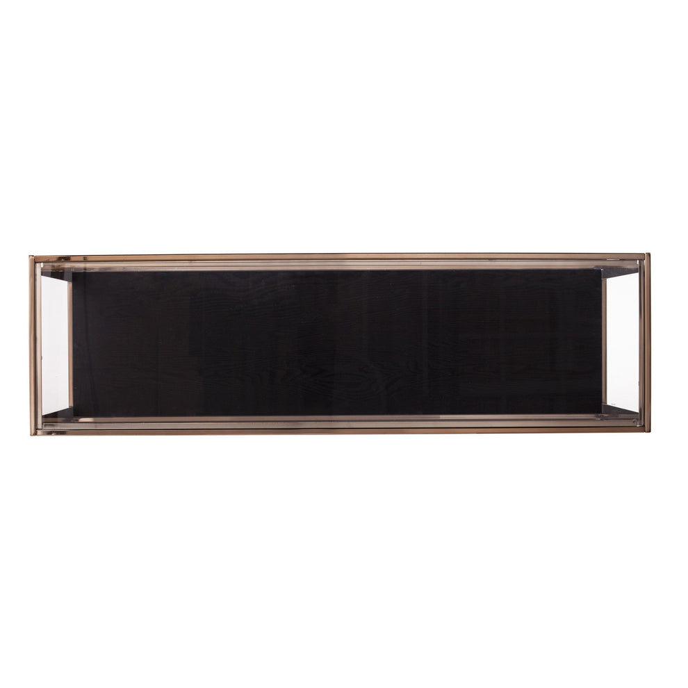 48" Clear and Champagne Glass Floor Shelf Console Table With Storage By Homeroots | Console Tables | Modishstore - 4