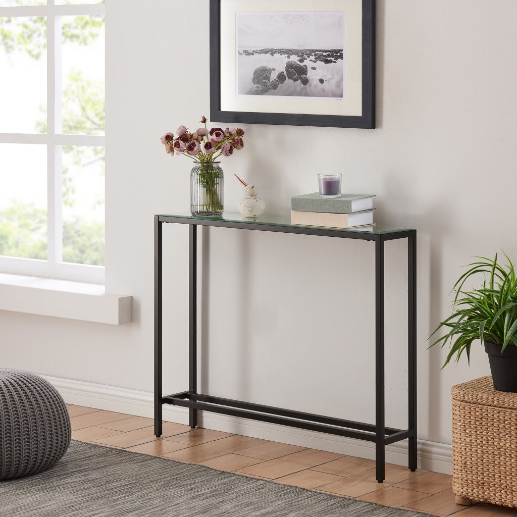 36" Black Mirrored Glass Console Table By Homeroots | Console Tables | Modishstore