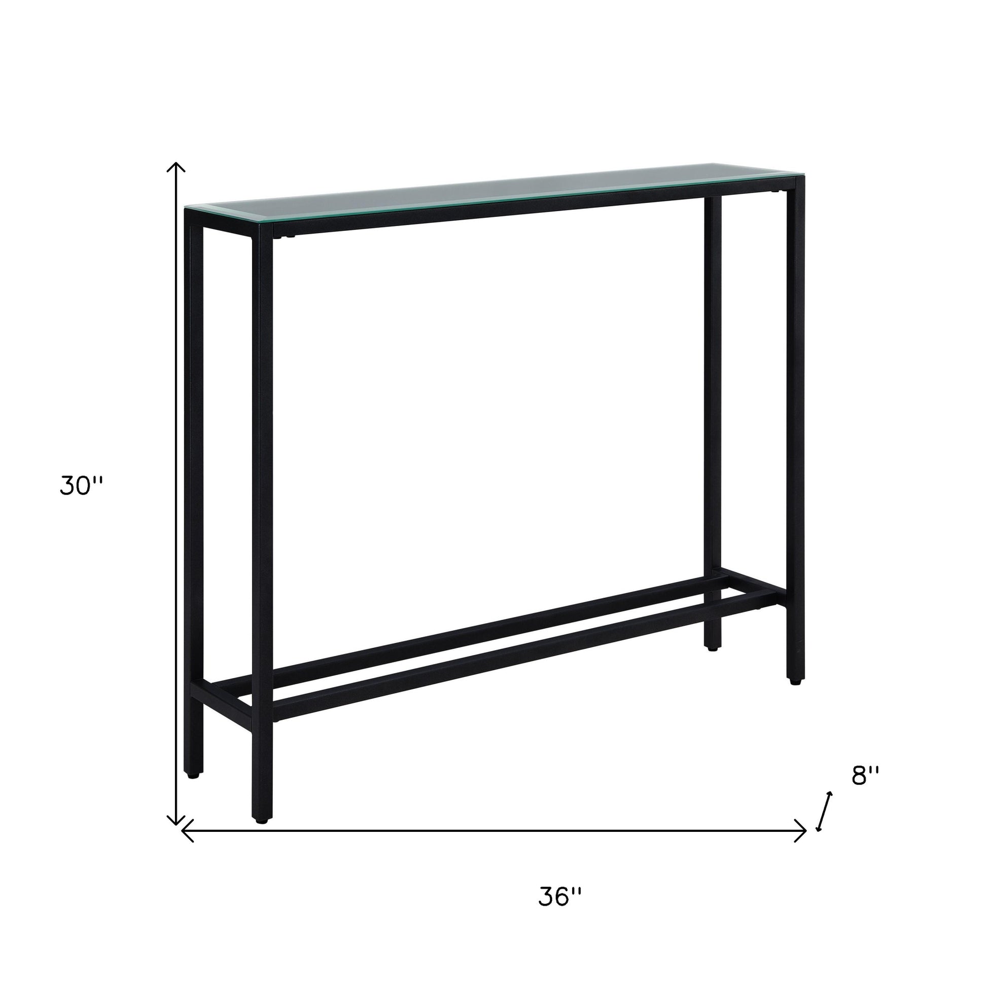 36" Black Mirrored Glass Console Table By Homeroots | Console Tables | Modishstore - 8
