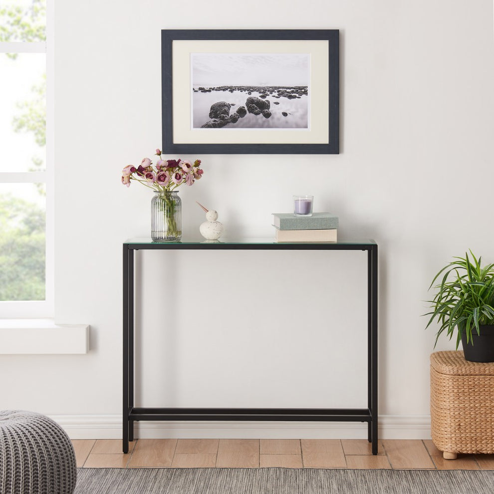 36" Black Mirrored Glass Console Table By Homeroots | Console Tables | Modishstore - 7