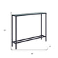 36" Black and Gunmetal Mirrored Glass Console Table By Homeroots