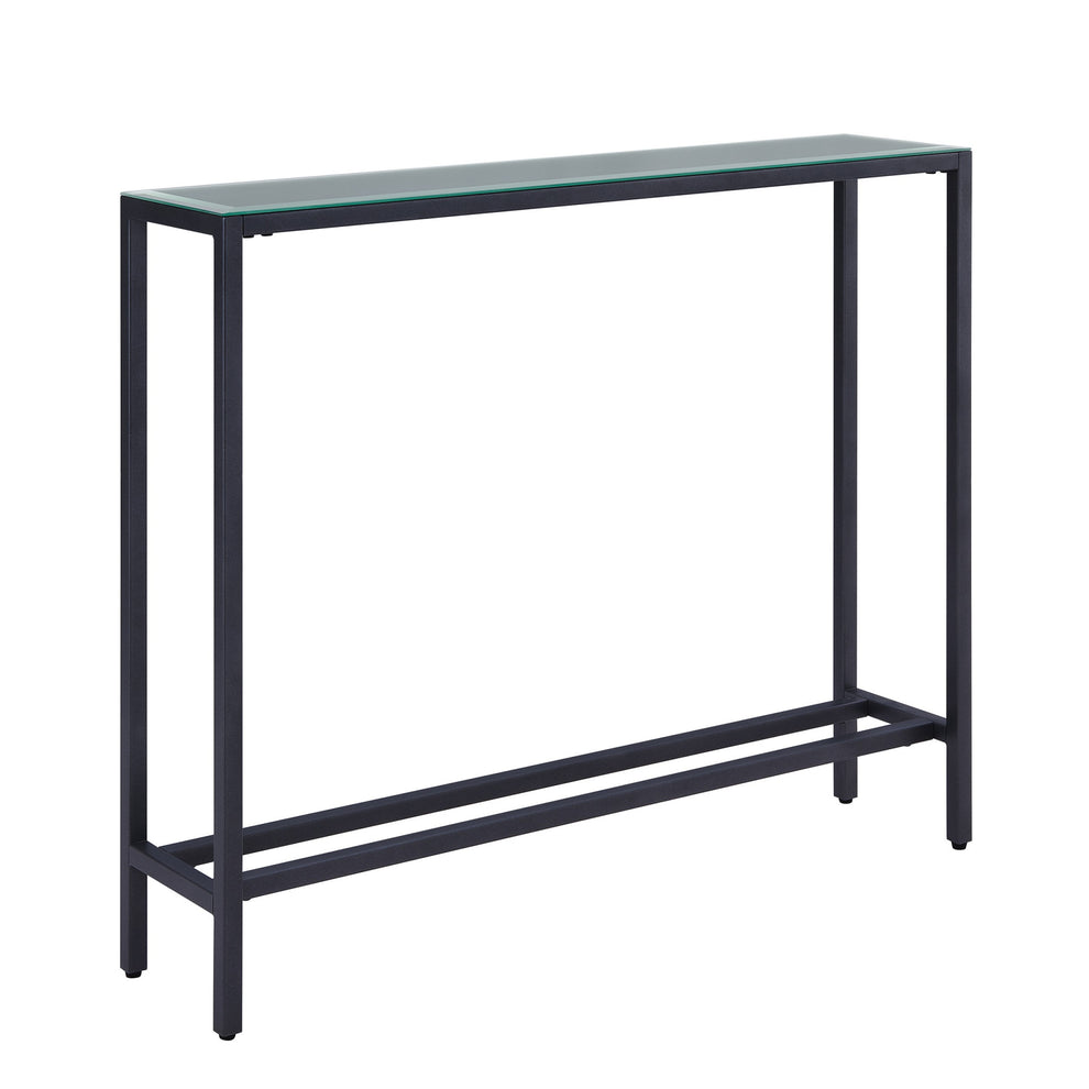 36" Black and Gunmetal Mirrored Glass Console Table By Homeroots | Console Tables | Modishstore - 2