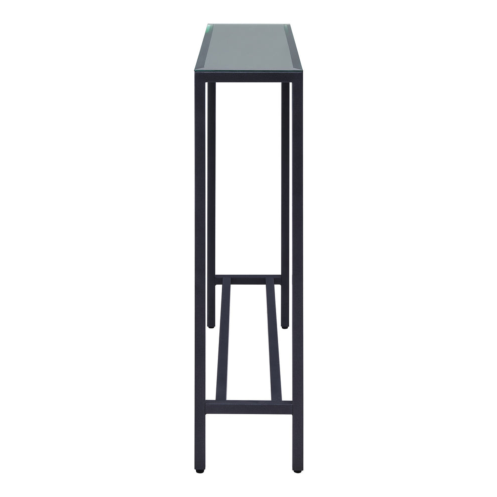 36" Black and Gunmetal Mirrored Glass Console Table By Homeroots | Console Tables | Modishstore - 4