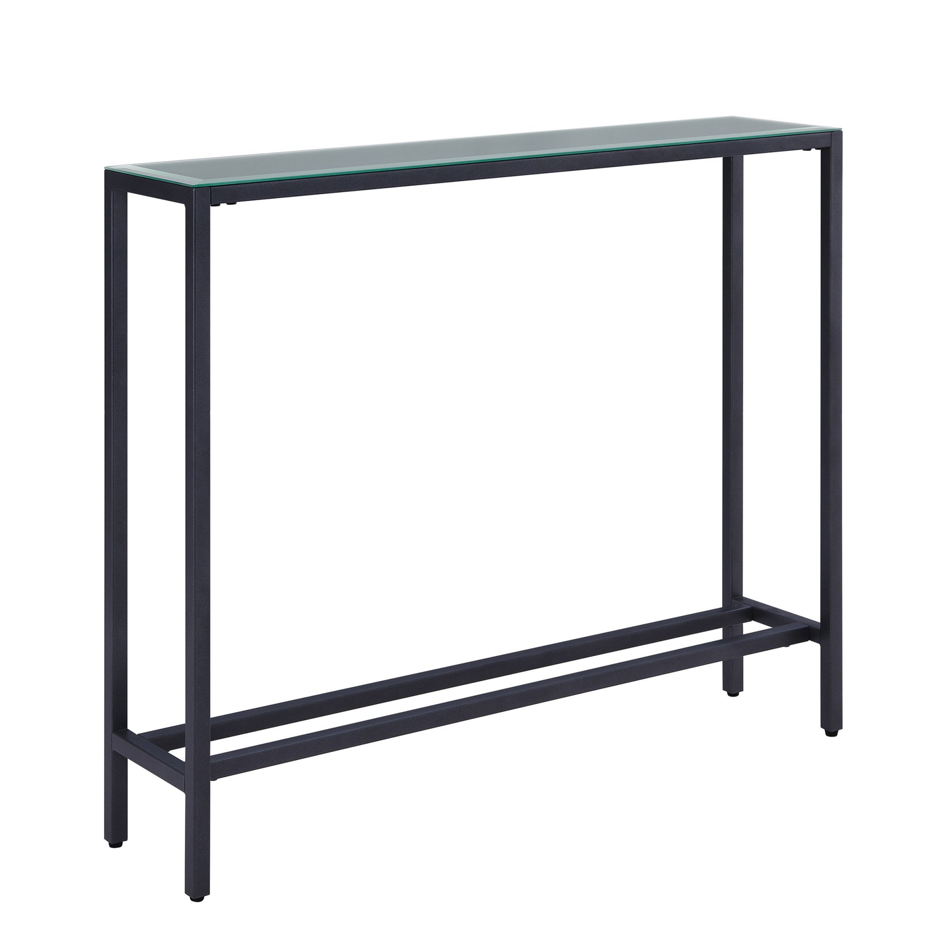 36" Black and Gunmetal Mirrored Glass Console Table By Homeroots | Console Tables | Modishstore - 5