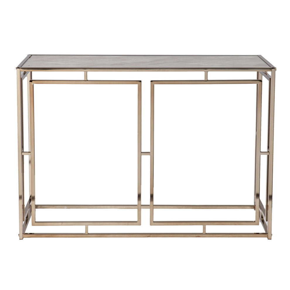 44" Champagne and Gold Faux Marble Frame Console Table By Homeroots | Console Tables | Modishstore - 3
