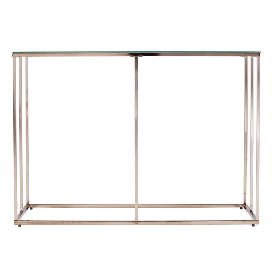 42" Clear and Gold Glass Frame Console Table By Homeroots