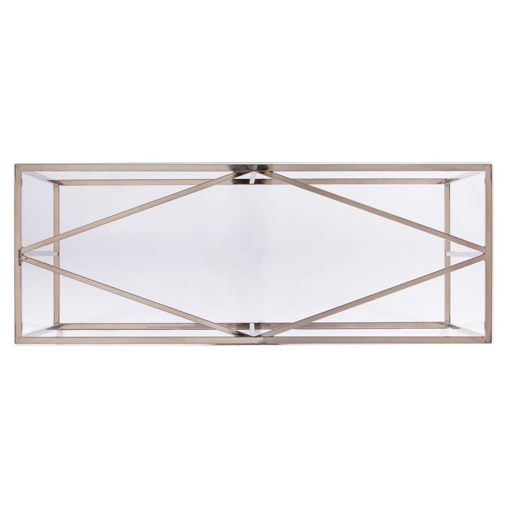 42" Clear and Gold Glass Frame Console Table By Homeroots | Console Tables | Modishstore - 3