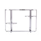 42" Clear and Silver Mirrored Glass Oval Frame Console Table With Storage By Homeroots