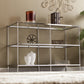 42" Clear and Silver Glass Mirrored Floor Shelf Console Table With Storage By Homeroots