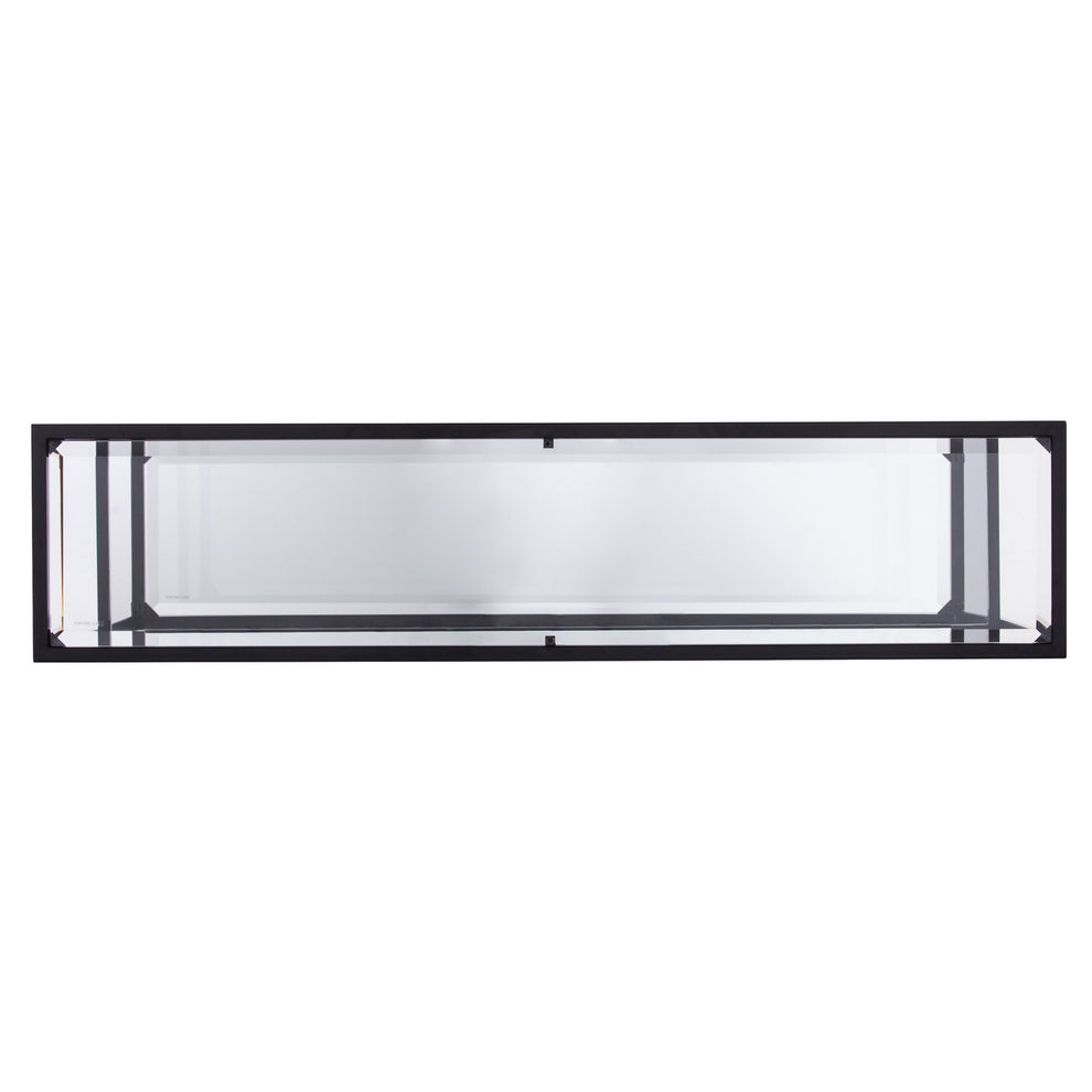 52" Clear and Black Glass Mirrored Frame Console Table With Storage By Homeroots | Console Tables | Modishstore - 4