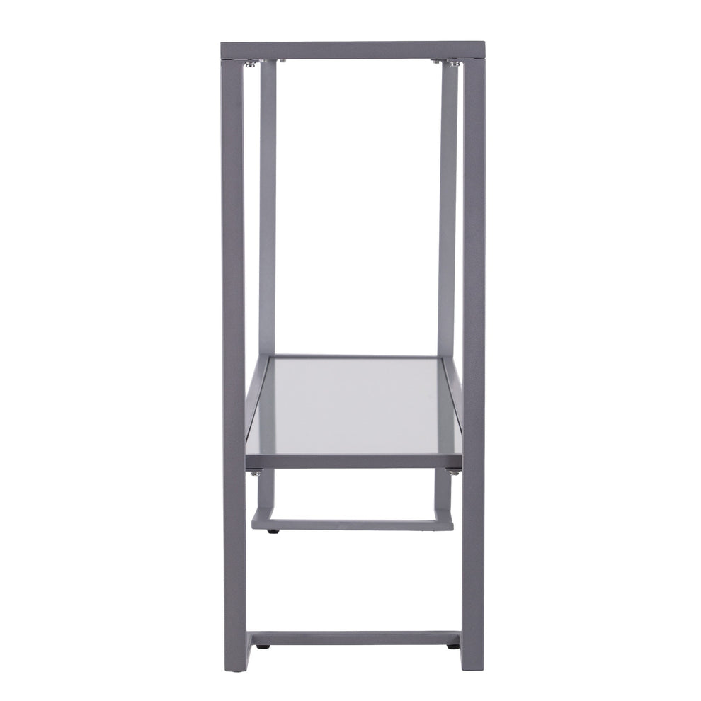 52" Clear and Silver Glass Mirrored Frame Console Table With Storage By Homeroots | Console Tables | Modishstore - 2