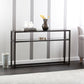50" Black Glass Frame Console Table With Storage By Homeroots | Console Tables | Modishstore - 3