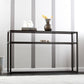 50" Black Glass Frame Console Table With Storage By Homeroots
