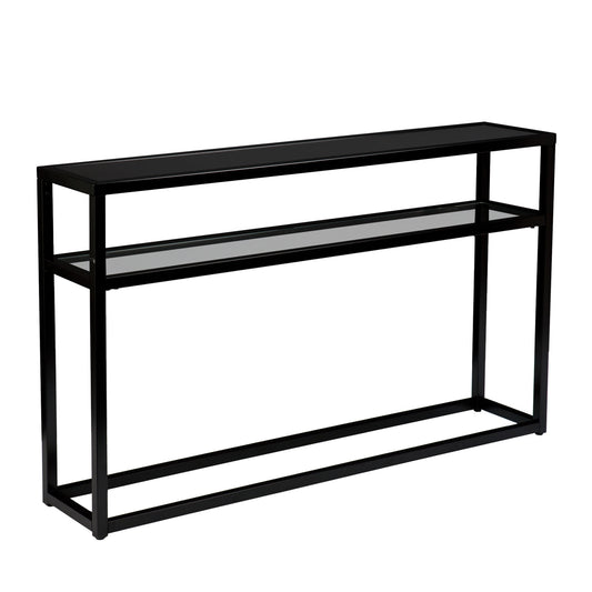 50" Black Glass Frame Console Table With Storage By Homeroots | Console Tables | Modishstore