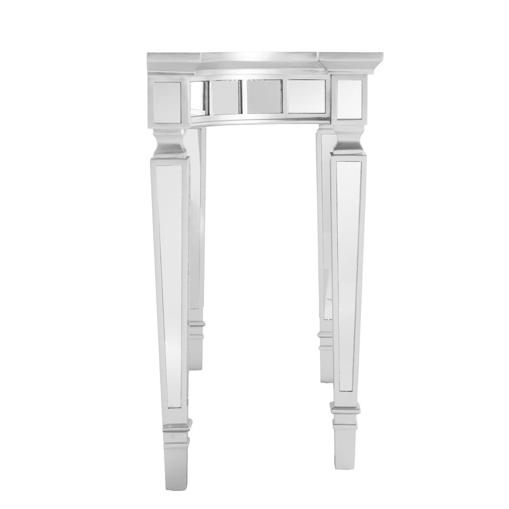 45" Silver Mirrored Glass Free Form Console Table By Homeroots | Console Tables | Modishstore - 2