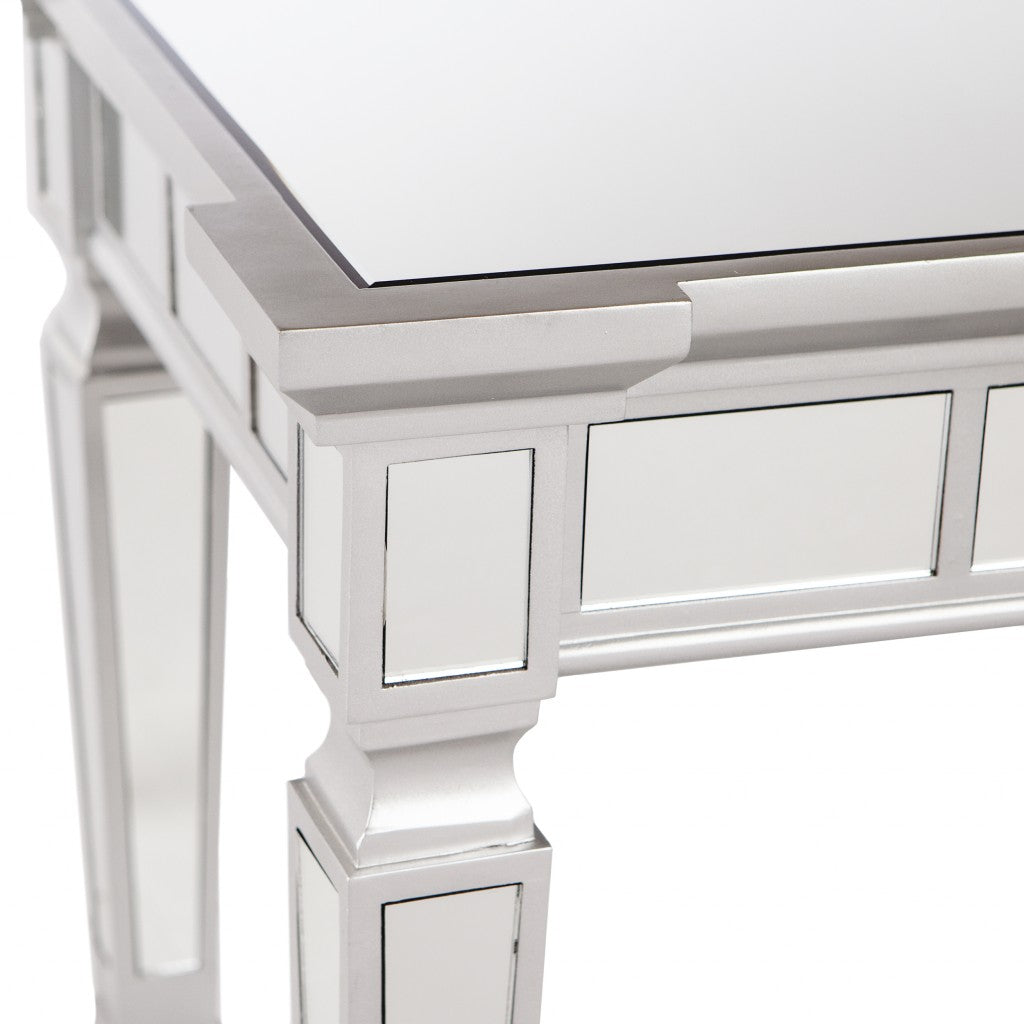 45" Silver Mirrored Glass Free Form Console Table By Homeroots | Console Tables | Modishstore - 6