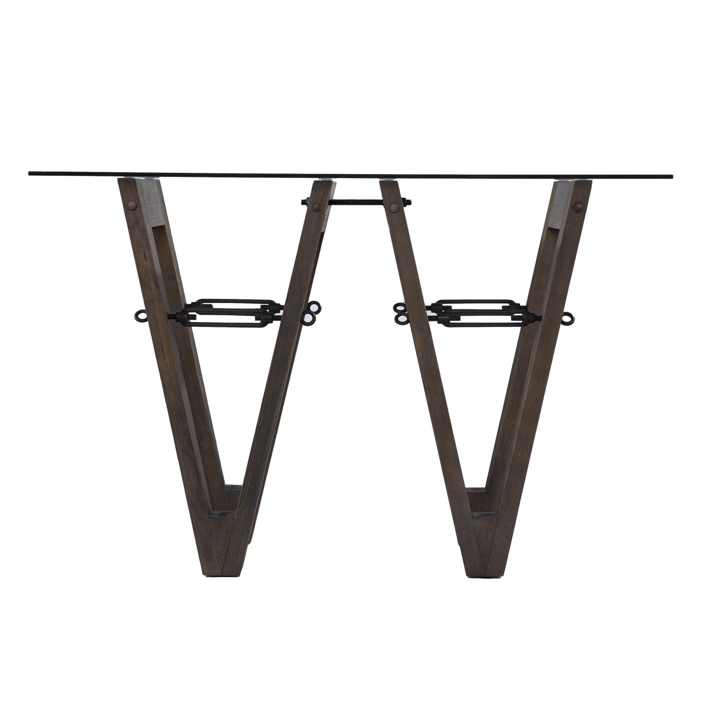 46" Clear and Gray Brown Glass Abstract Console Table By Homeroots | Console Tables | Modishstore - 2