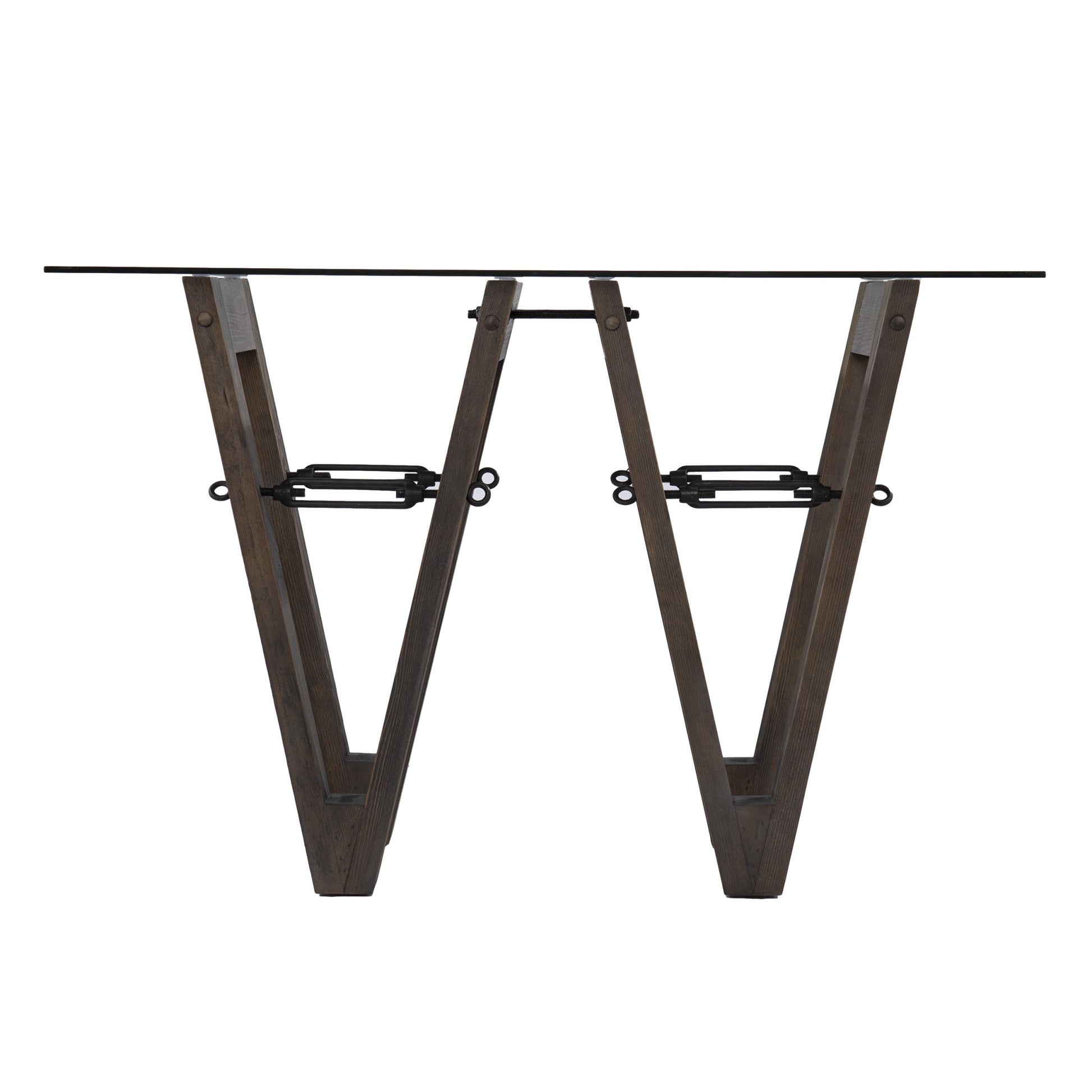 46" Clear and Gray Brown Glass Abstract Console Table By Homeroots | Console Tables | Modishstore - 2