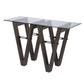 46" Clear and Gray Brown Glass Abstract Console Table By Homeroots | Console Tables | Modishstore
