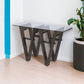 46" Clear and Gray Brown Glass Abstract Console Table By Homeroots