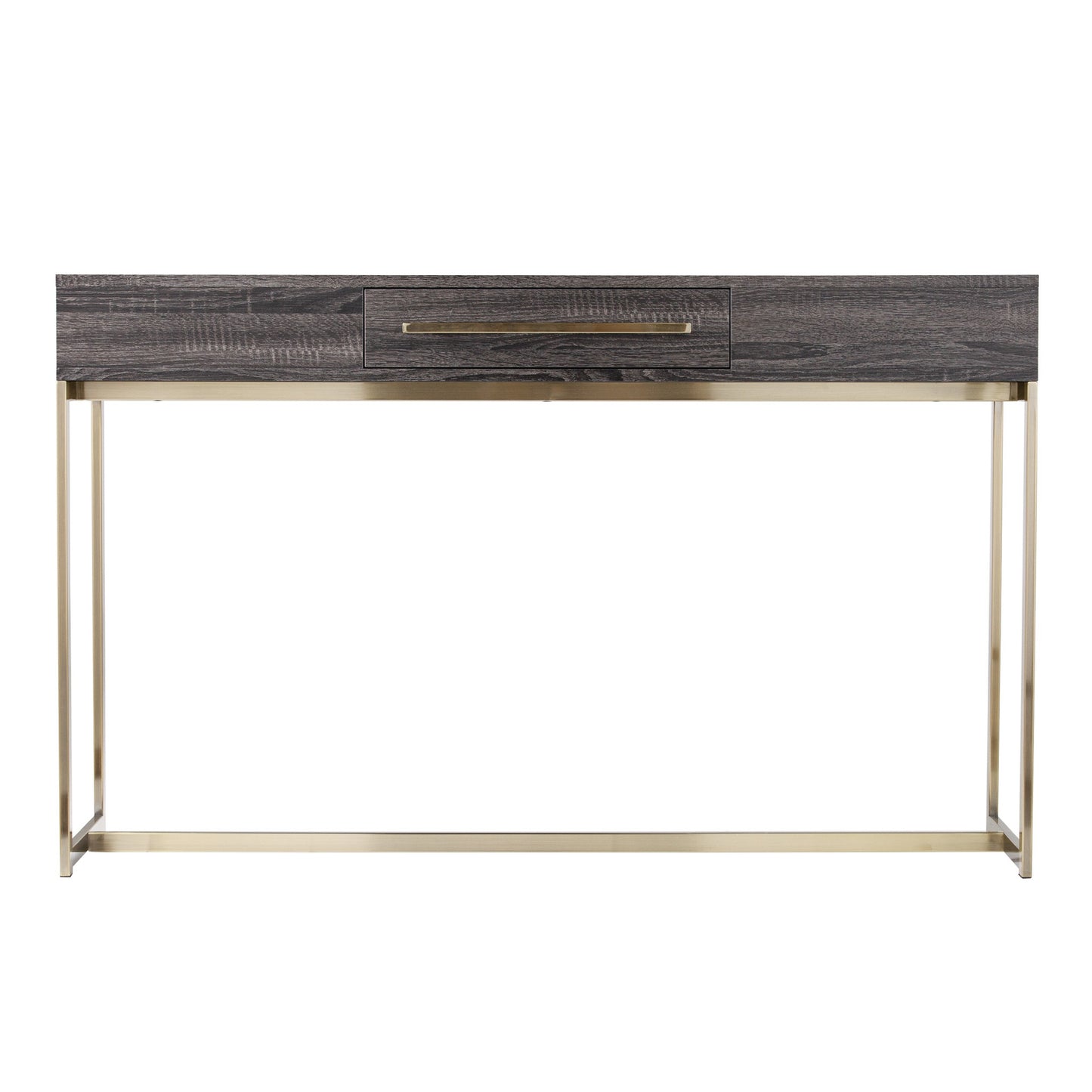 48" Gray and Gold Sled Console Table With Storage By Homeroots | Console Tables | Modishstore - 2