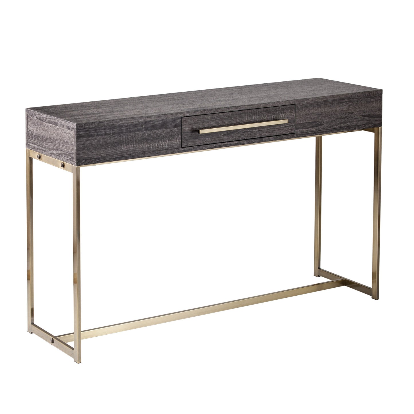 48" Gray and Gold Sled Console Table With Storage By Homeroots | Console Tables | Modishstore