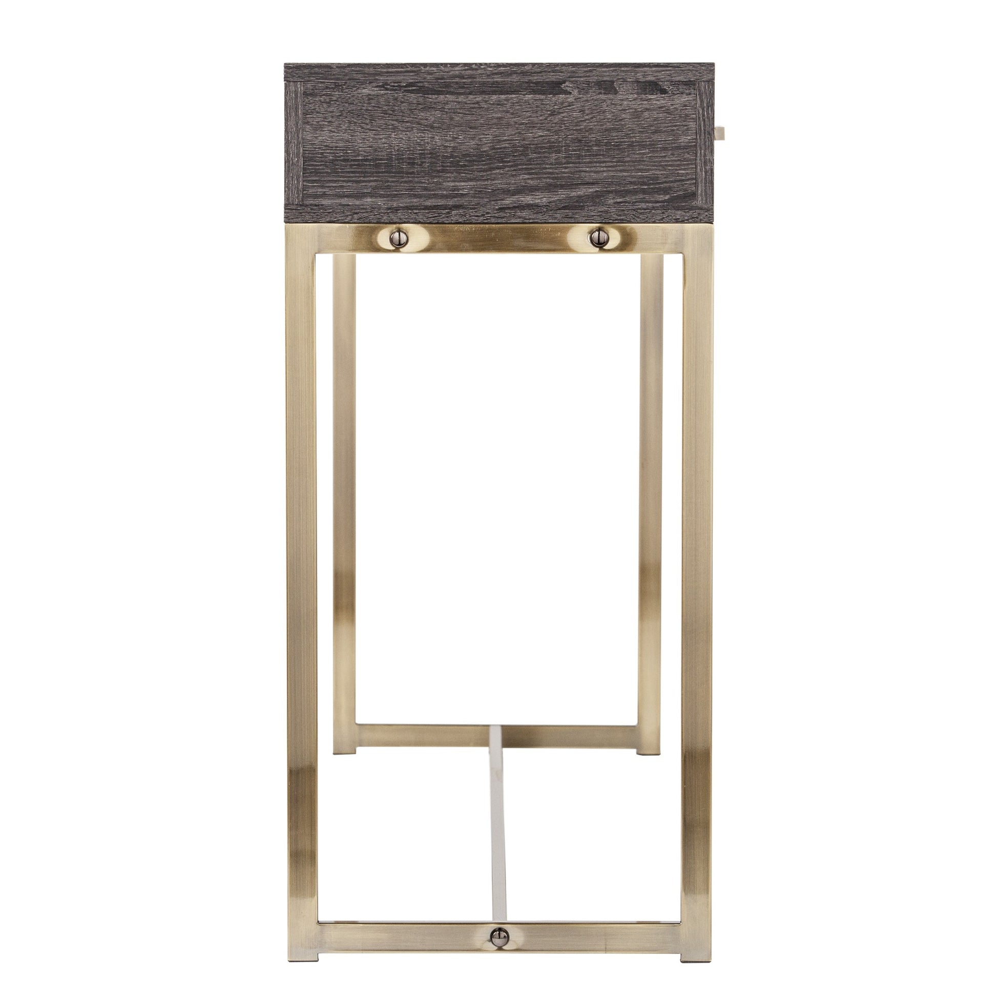 48" Gray and Gold Sled Console Table With Storage By Homeroots | Console Tables | Modishstore - 3