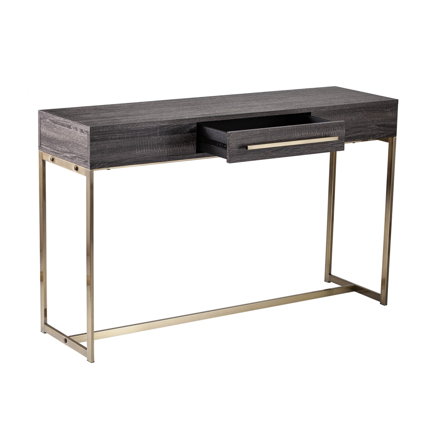 48" Gray and Gold Sled Console Table With Storage By Homeroots | Console Tables | Modishstore - 6