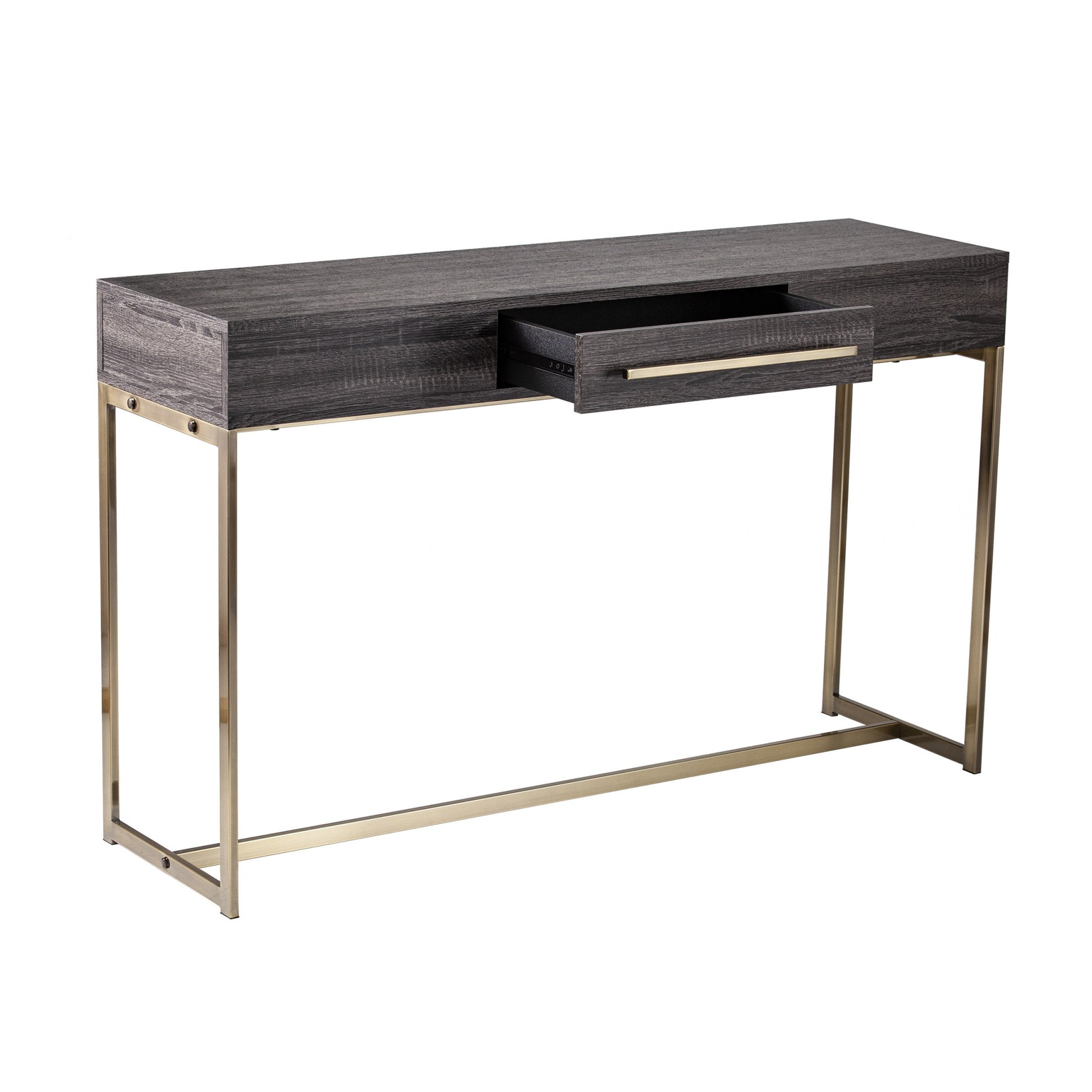 48" Gray and Gold Sled Console Table With Storage By Homeroots | Console Tables | Modishstore - 6