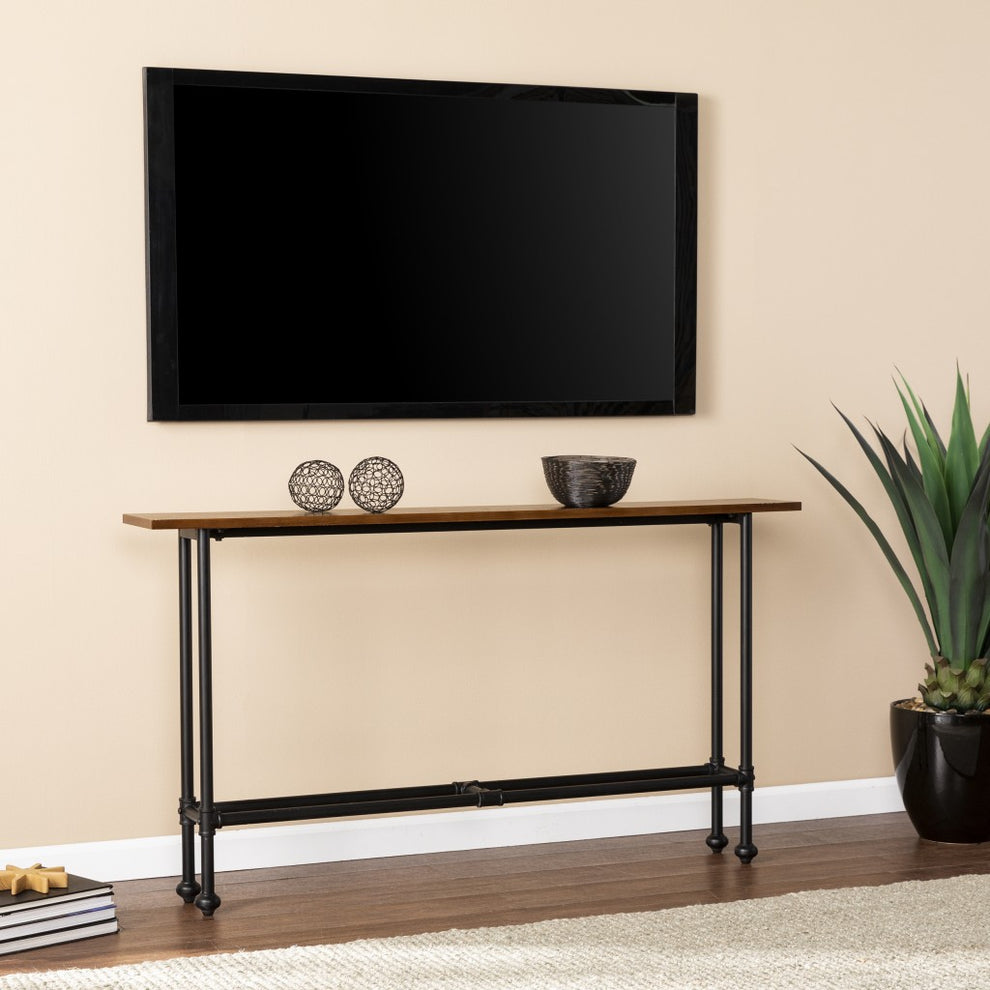 56" Espresso and Black Console Table By Homeroots | Console Tables | Modishstore - 8