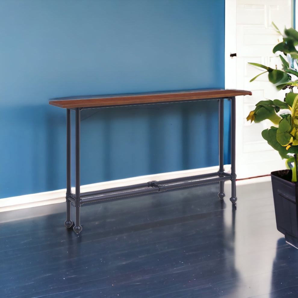 56" Espresso and Black Console Table By Homeroots | Console Tables | Modishstore - 6
