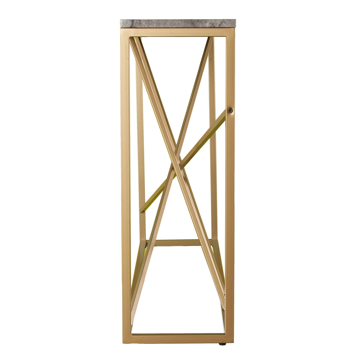 52" Gray and Gold Faux Marble Frame Console Table By Homeroots | Console Tables | Modishstore - 2