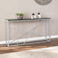 52" Black and Silver Faux Stone Frame Console Table By Homeroots | Console Tables | Modishstore - 6