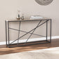 52" Taupe and Gray Faux Stone Frame Console Table By Homeroots
