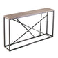 52" Taupe and Gray Faux Stone Frame Console Table By Homeroots