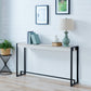 54" White and Black Distressed Sled Console Table By Homeroots