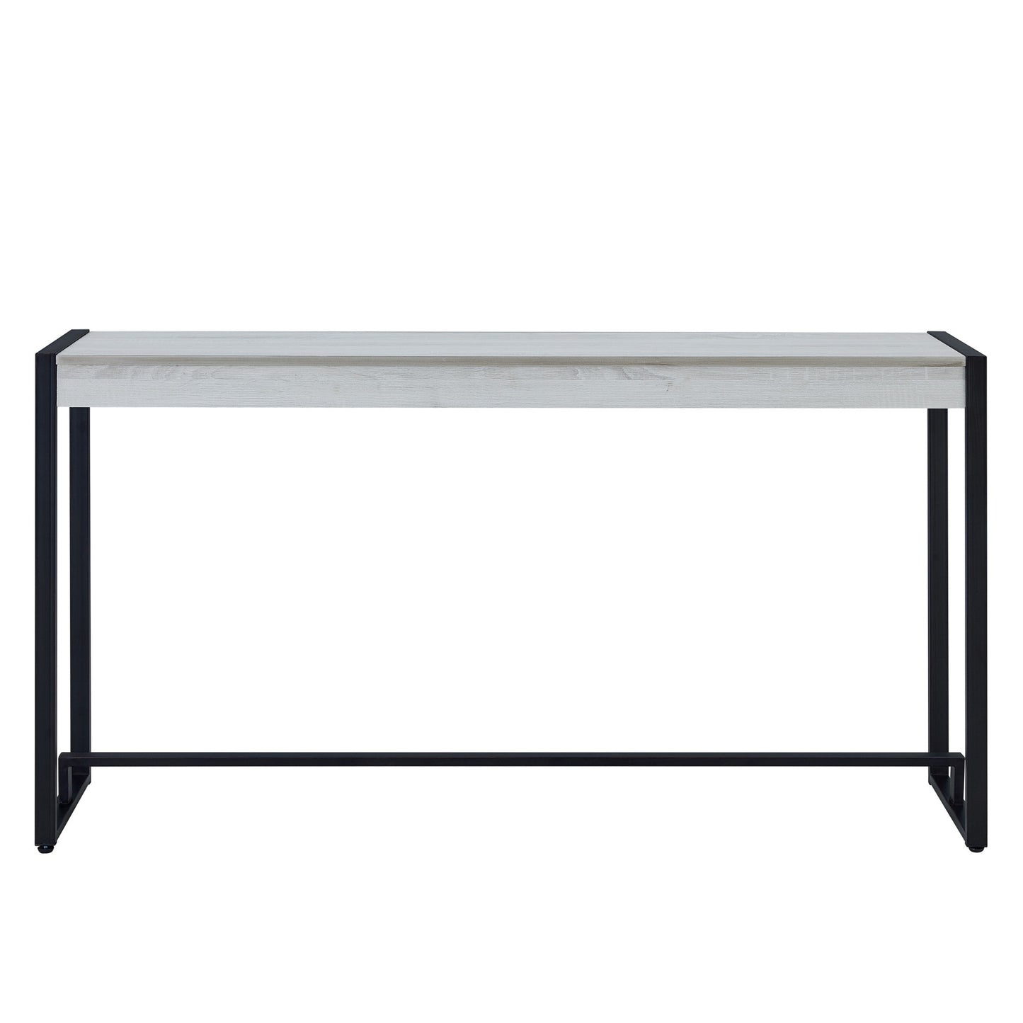 54" White and Black Distressed Sled Console Table By Homeroots