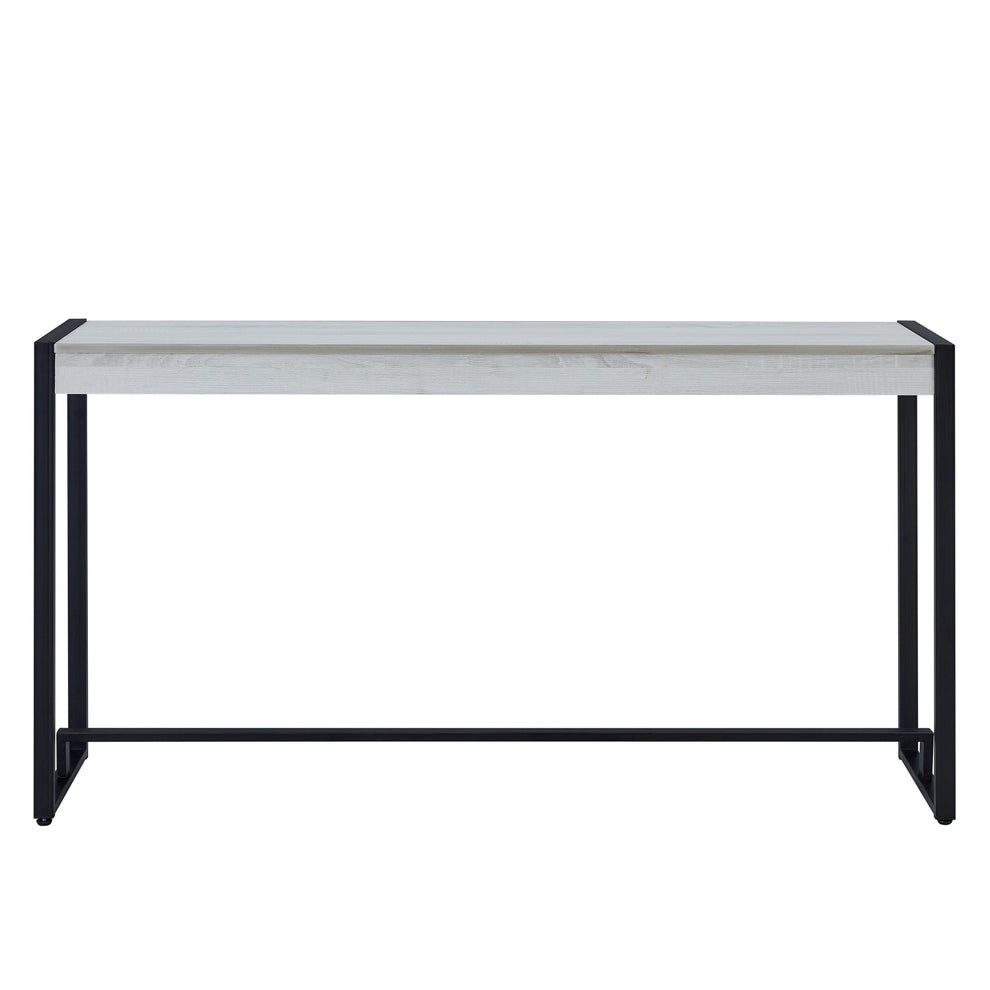 54" White and Black Distressed Sled Console Table By Homeroots | Console Tables | Modishstore - 2