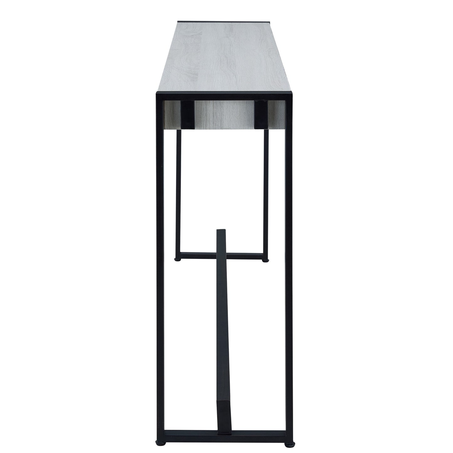 54" White and Black Distressed Sled Console Table By Homeroots | Console Tables | Modishstore - 3