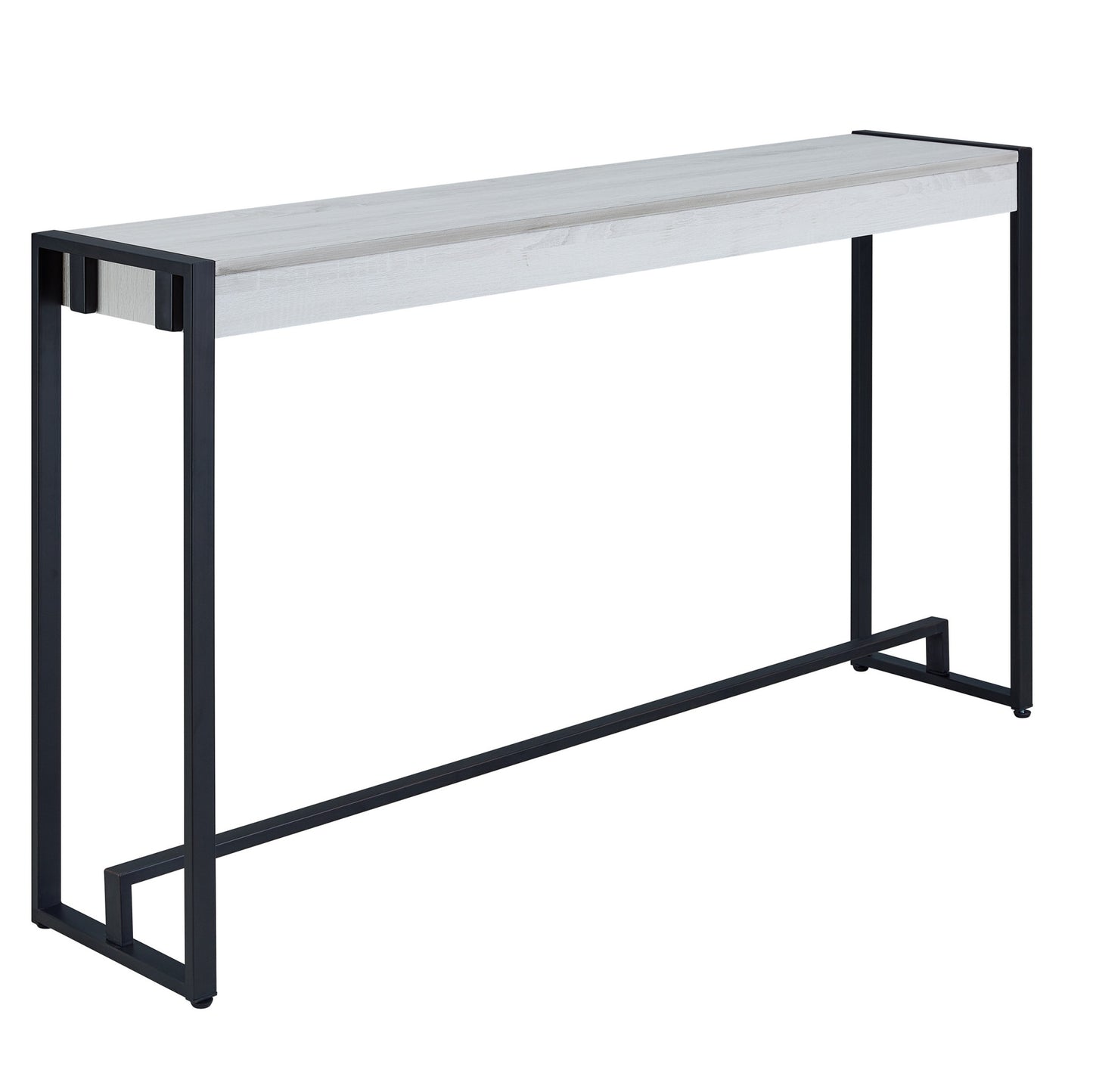 54" White and Black Distressed Sled Console Table By Homeroots | Console Tables | Modishstore - 4