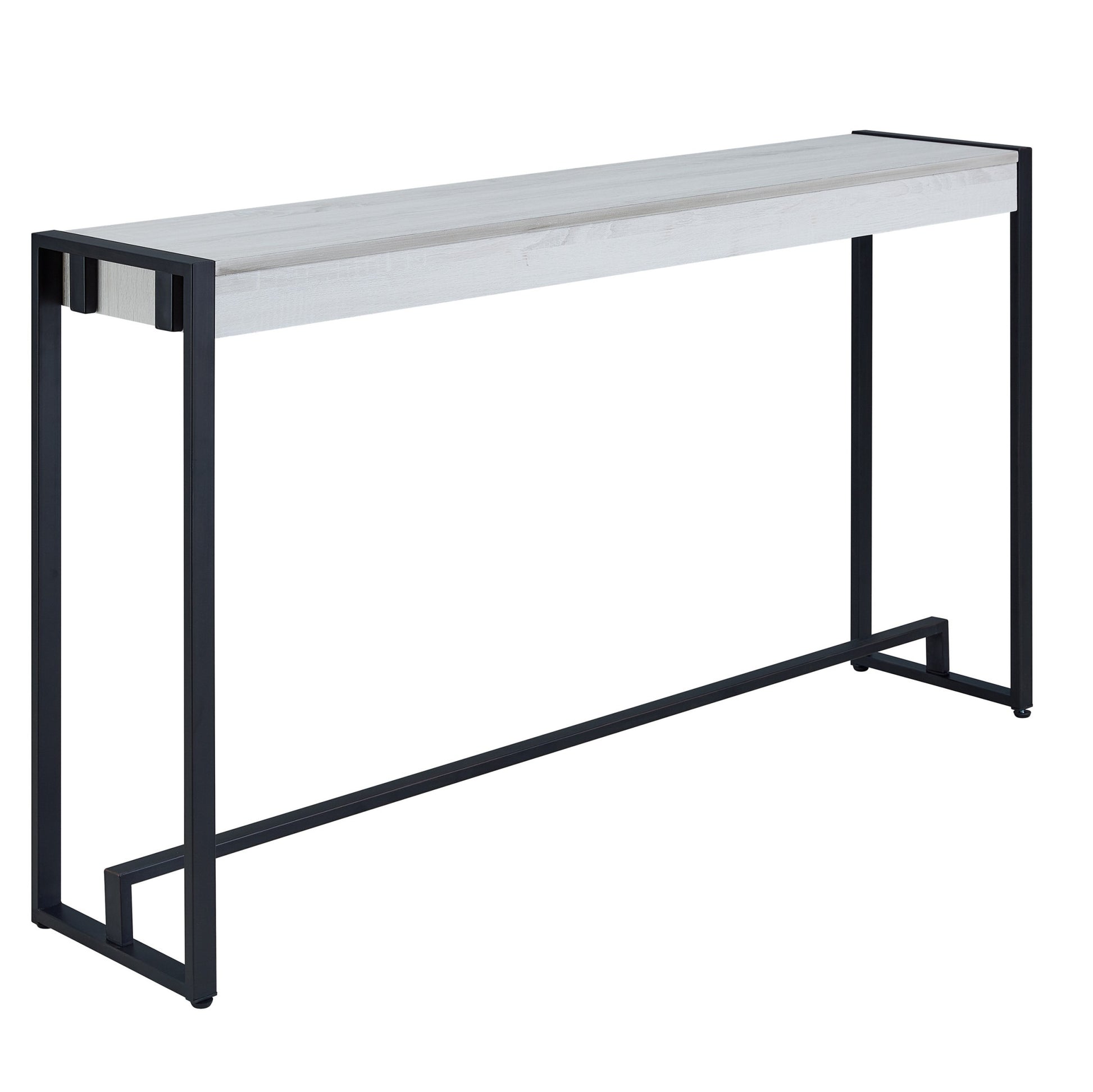 54" White and Black Distressed Sled Console Table By Homeroots | Console Tables | Modishstore - 4