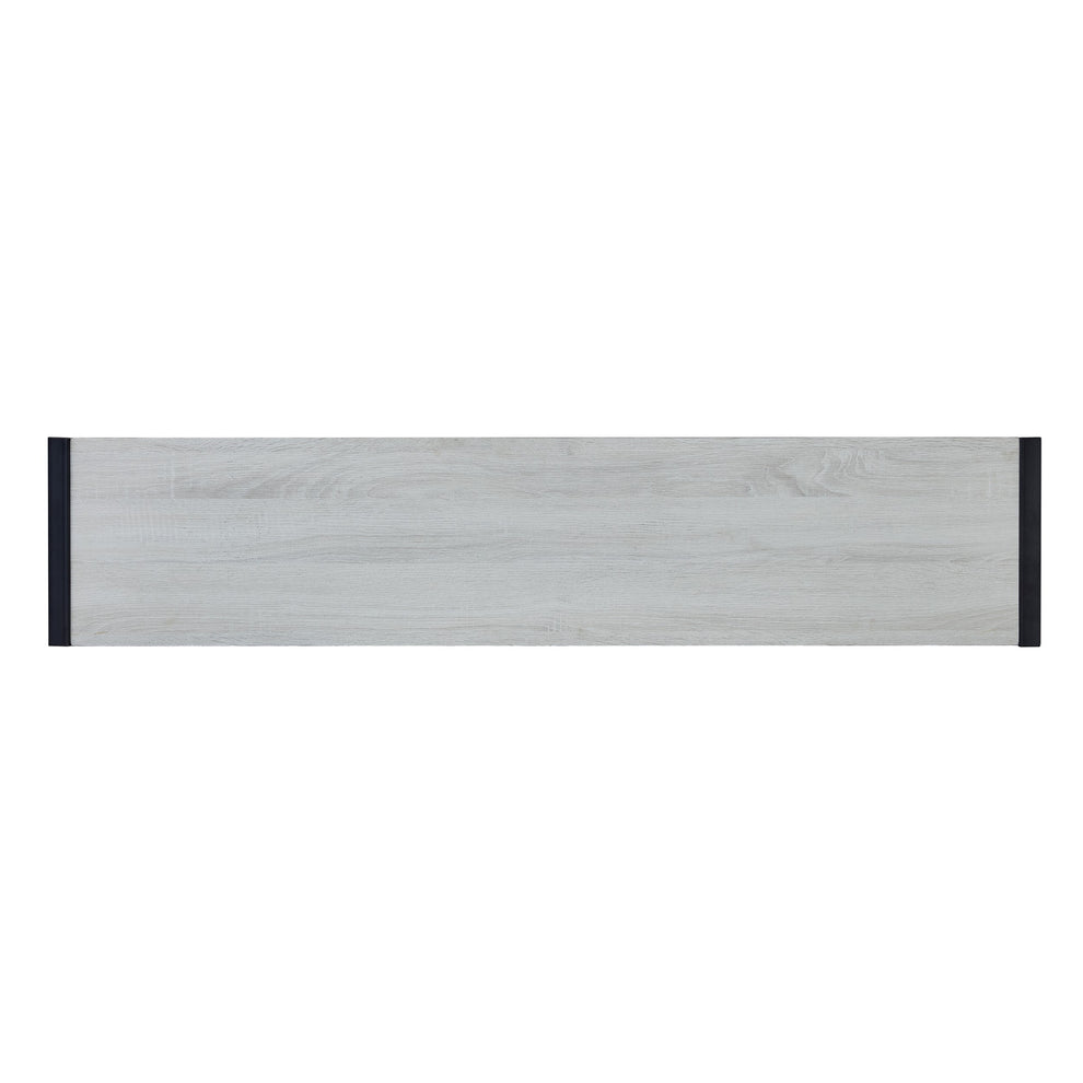 54" White and Black Distressed Sled Console Table By Homeroots | Console Tables | Modishstore - 5