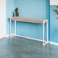 54" Gray Brown and White Sled Console Table By Homeroots