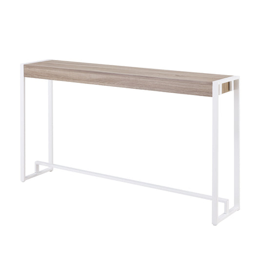 54" Gray Brown and White Sled Console Table By Homeroots | Console Tables | Modishstore